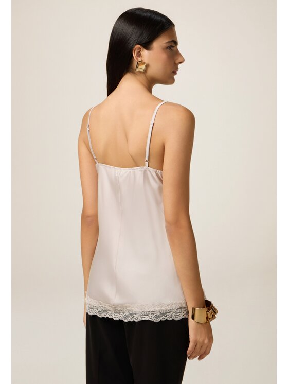 Oltre Oltre Blusa 2293J700744N002 Écru Slim Fit