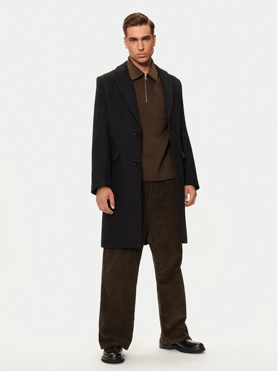 AMI Paris AMI Paris Palton de lână HCO010.WV0049 Negru Regular Fit