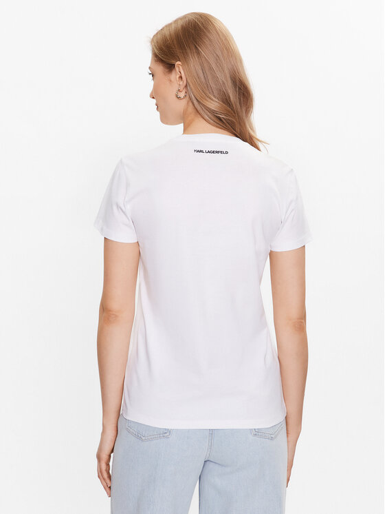 KARL LAGERFELD KARL LAGERFELD Tricou Ikonik 2.0 Karl 230W1700 Alb Regular Fit