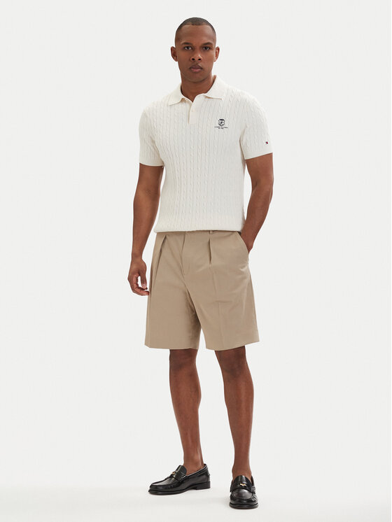 Tommy Hilfiger Tommy Hilfiger Σορτς υφασμάτινο Smart Casual MW0MW42670 Ανοιχτό μπεζ Relaxed Fit