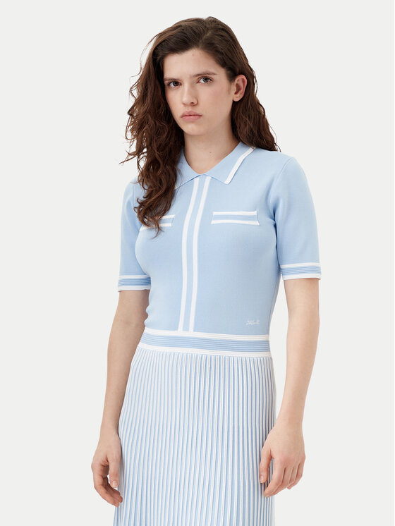 KARL LAGERFELD KARL LAGERFELD Kötött ruha A1W13026 Kék Regular Fit