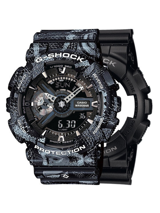 Casio Casio Zegarek SET GA-110-1BER + BEZEL 10520052 + PASEK 10520049 Czarny