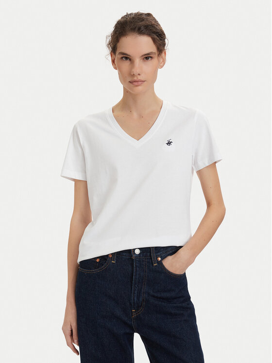 Beverly Hills Polo Club Beverly Hills Polo Club Majica P-SS26W-TS516518 Bela Regular Fit