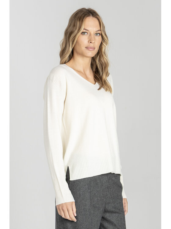 Deni Cler Milano Deni Cler Milano Sweter T-DC-S474-E5-90-10-1 Biały Regular Fit