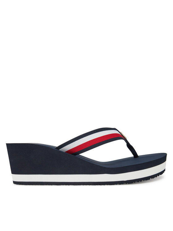 Tommy Hilfiger Tommy Hilfiger Джапанки Th Corporate Wedge Beach Sandal FW0FW08520 Тъмносин