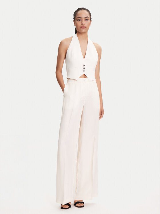 Guess Guess Текстилни панталони W5YB02 WH5N2 Екрю Regular Fit