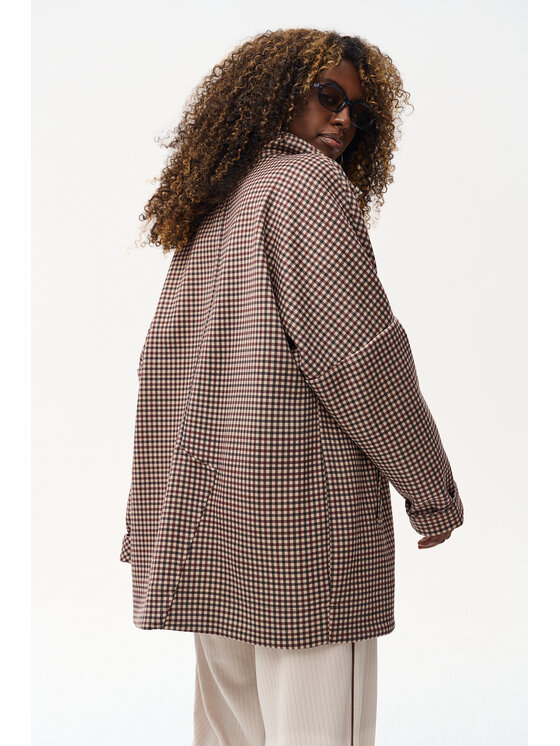 blue shadow blue shadow Płaszcz przejściowy Marit Brązowy Regular Fit