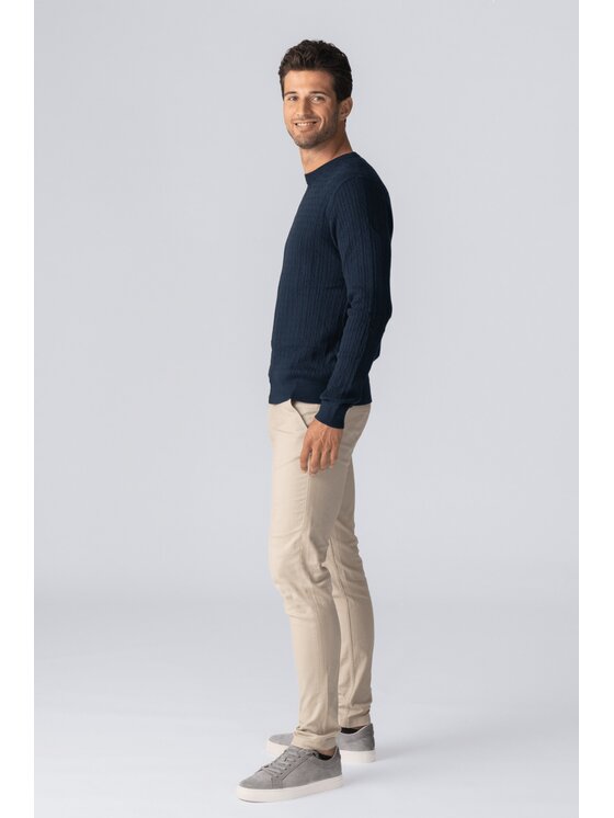 TeeShoppen TeeShoppen Sweter 'Basic Collection' Granatowy Regular Fit