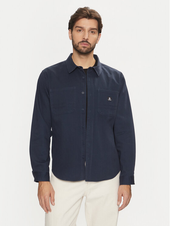 Converse Converse Сорочка 10026973-A01 Cиній Relaxed Fit