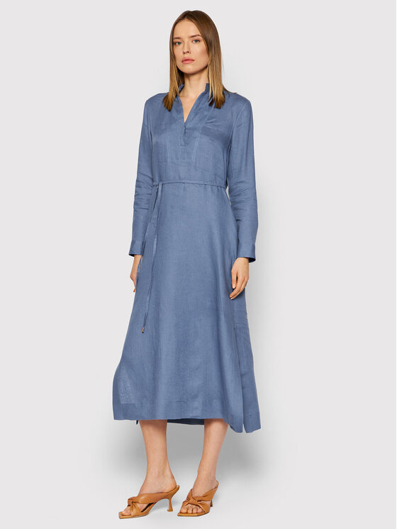 Marella Marella Vestito da giorno Giallo 32210124 Blu scuro Relaxed Fit