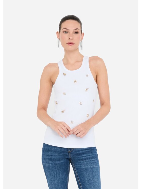 Liu Jo Liu Jo T-shirt MF5447J4822P9125 Bianco Slim Fit