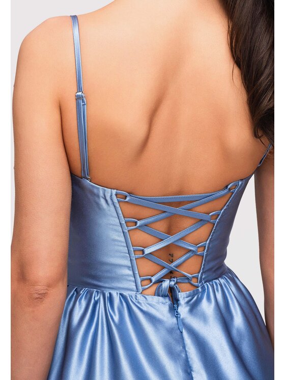 Ombre Ombre Sukienka wieczorowa LA-OM-DLR351 Niebieski A-Line Fit