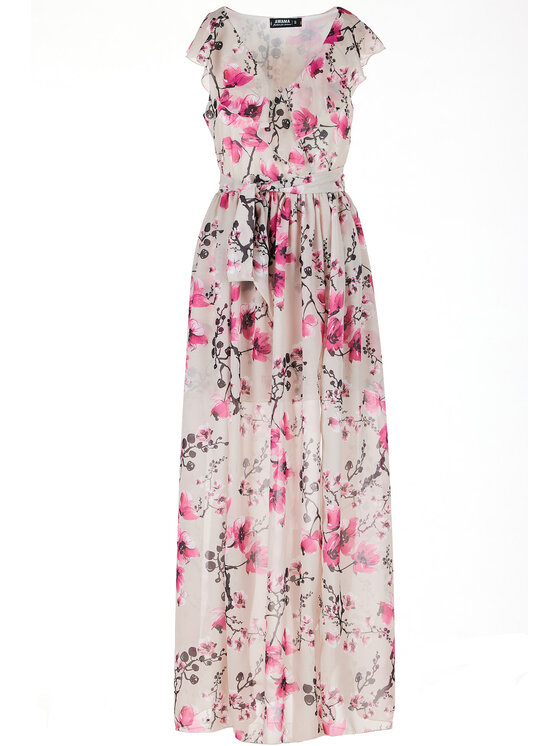 Awama Awama Sukienka letnia A502 Kolorowy Basic Fit