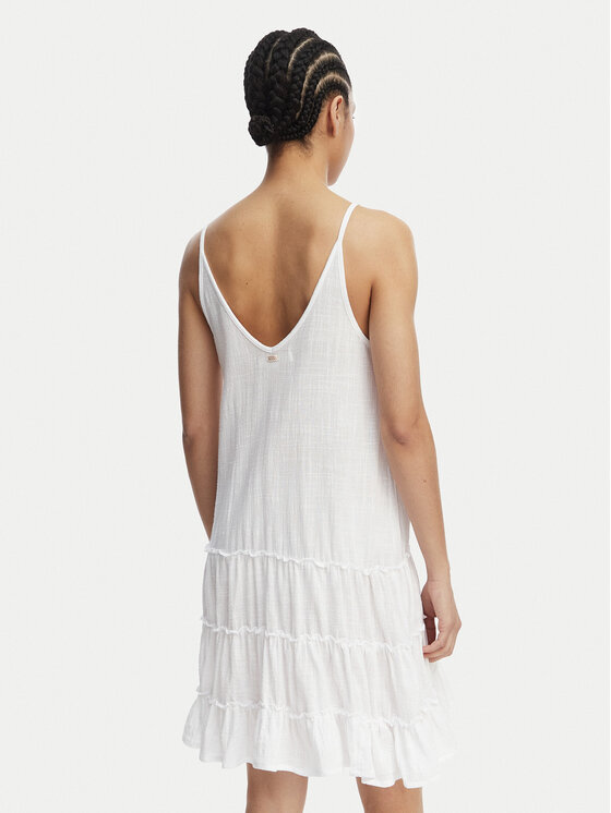 Banana Moon Banana Moon Poletna obleka Dona Tafalia LTL10 Bela Regular Fit