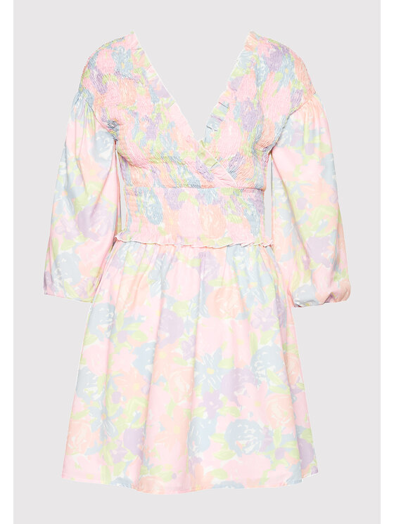 NA-KD NA-KD Poletna obleka Smocked 1018-006781-0689-580 Pisana Regular Fit