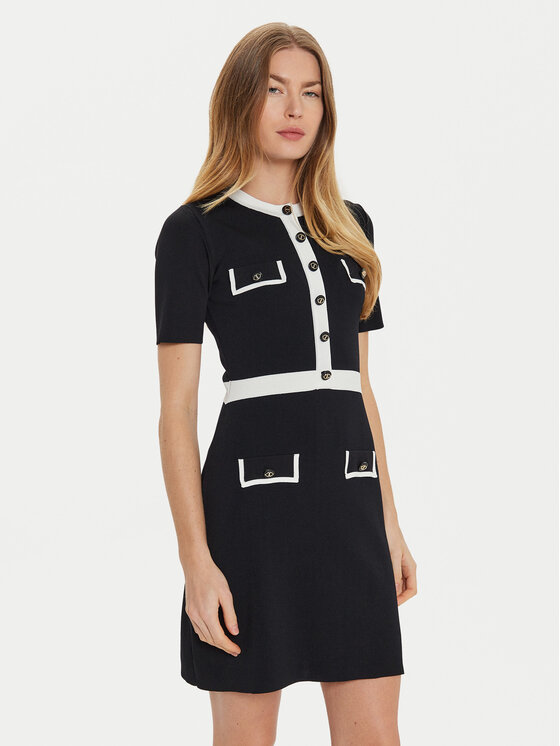 Motivi Motivi Rochie tricotată 76406000104N Negru Regular Fit