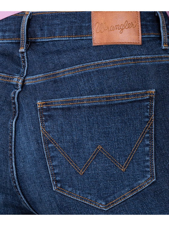 Wrangler Wrangler Jeansy High Skinny Granatowy Skinny Fit