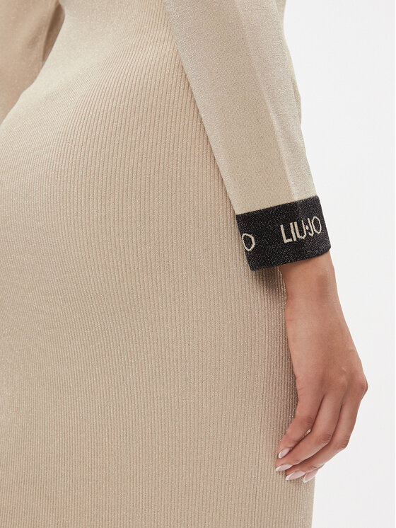 Liu Jo Sport Liu Jo Sport Kootud kleit TA4012 MS014 Kuldne Regular Fit