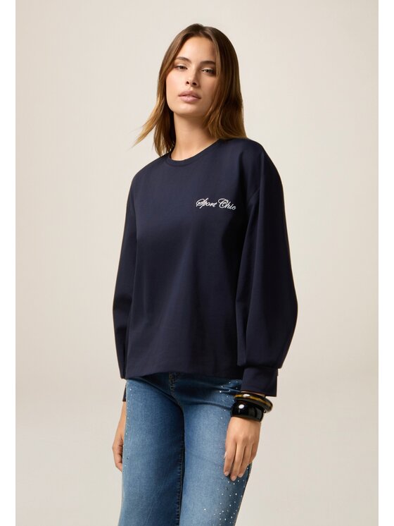 Oltre Oltre Felpa G803J004420N034 Blu Over Fit