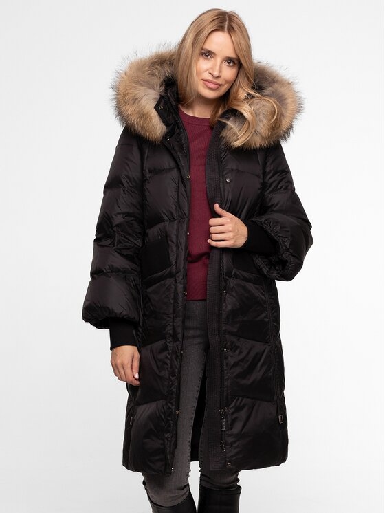 Perso Perso Kurtka damska BLH252519FXR Czarny Regular Fit