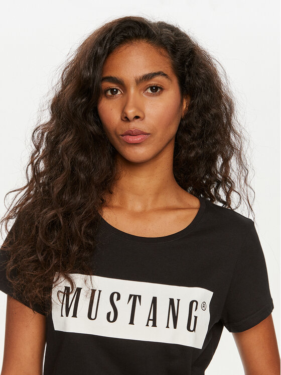 Mustang Mustang T-Shirt Alma 1013932 Černá Regular Fit