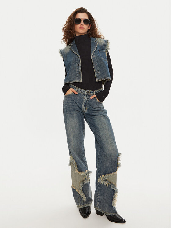 One Teaspoon One Teaspoon Mellény 26512 Kék Relaxed Fit