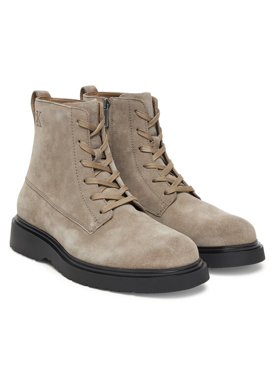 Calvin Klein Calvin Klein Puszābaki Combat Ess Lace Up Zip Boot Su YM0YM01371 Pelēks