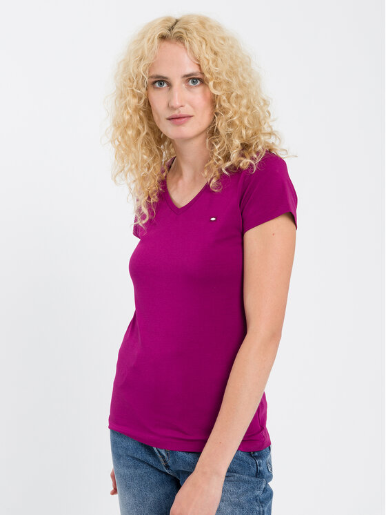 Cross Jeans Cross Jeans T-Shirt 55152-036 Fioletowy Regular Fit