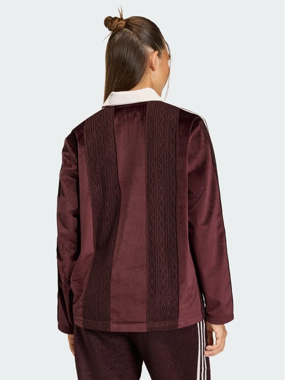 adidas adidas Bluzka ORIGINALS WINTERISED SOCCER JERSEY Czerwony Oversize