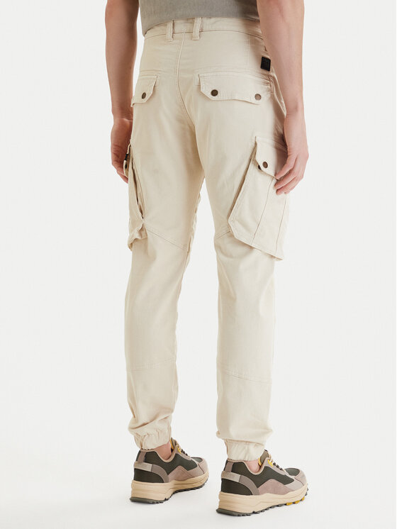 Alpha Industries Alpha Industries Hlače iz tkanine Combat 126215 Écru Slim Fit