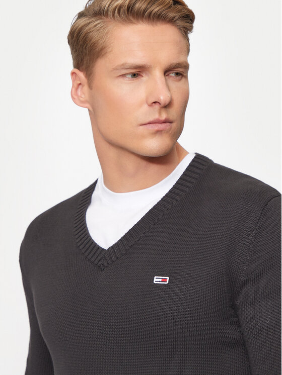Tommy Jeans Tommy Jeans Pulover Essential DM0DM19429 Črna Slim Fit