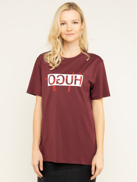 HUGO Hugo Футболка Unisex Dicagolino 201 Бордовий Regular Fit