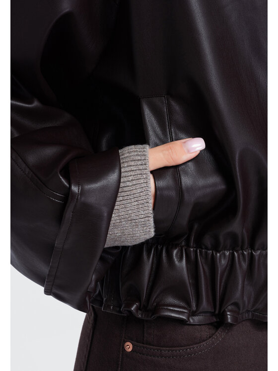 Ombre Ombre Kurtka przejściowa OW-JT-E0007 Brązowy Oversize