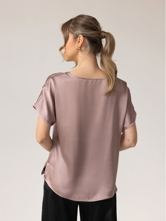 Cat&Cat Cat&Cat T-Shirt silk satin Różowy Regular Fit