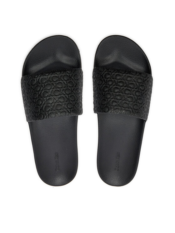 Calvin Klein Calvin Klein Şlapi Pool Slide Mono HM0HM01517 Negru