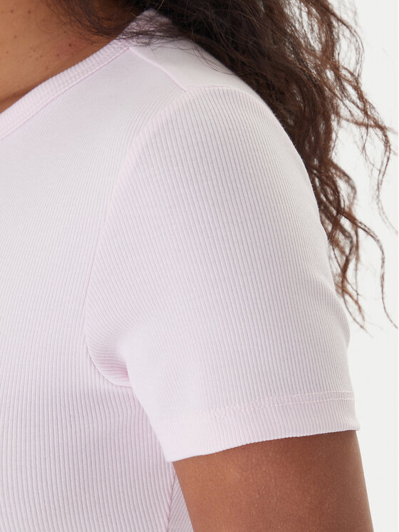 Tommy Jeans Tommy Jeans Marškinėliai Badge DW0DW17881 Rožinė Slim Fit