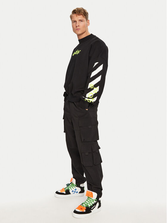 Off-White Off-White Μπλούζα OMBA067S23FLE0011050 Μαύρο Regular Fit