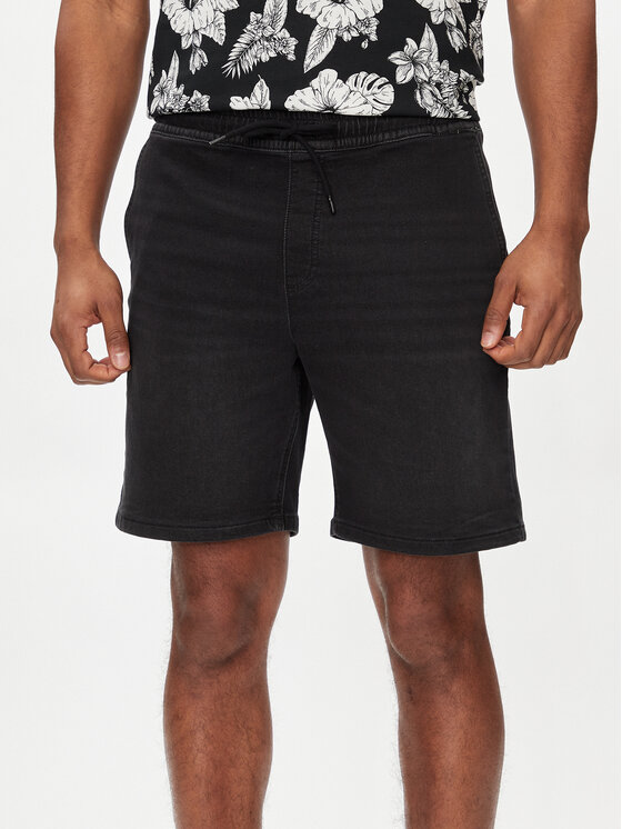 Jack&Jones Džínsové šortky Chris 12249165 Čierna Relaxed Fit