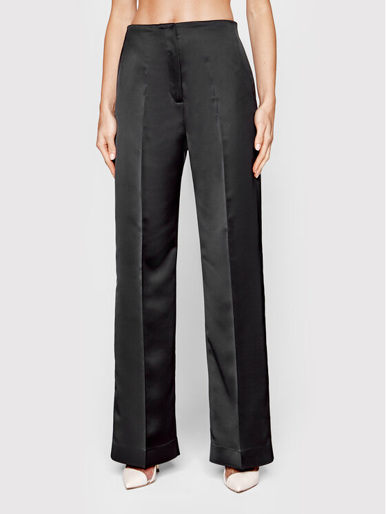 Calvin Klein Calvin Klein Pantaloni di tessuto Duchess Satin K20K204429 Nero Regular Fit