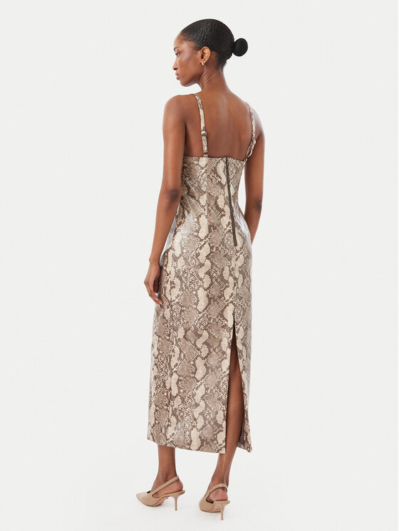 Bardot Bardot Sukienka z imitacji skóry Estine 60086DB1 Beżowy Slim Fit