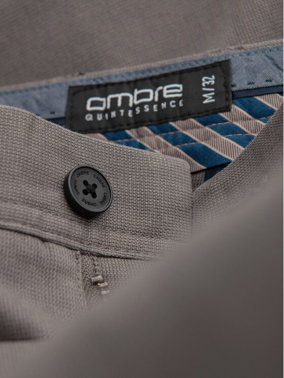 Ombre Ombre Chino kalhoty OM-PACP-0308 Tmavě béžová Slim Fit