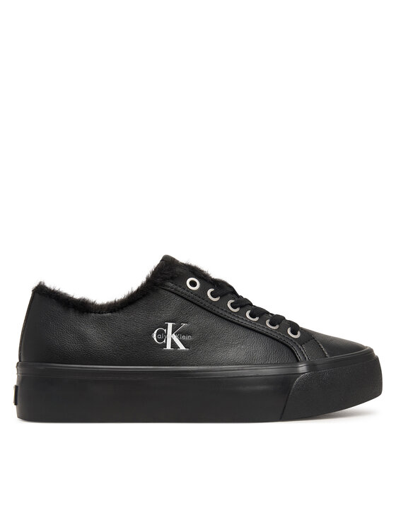 Calvin Klein Calvin Klein Sneakersy Vulc Flatf Laceup Lth Fur HW0HW03235 Czarny