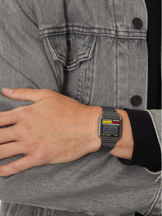 Casio Casio Uhr Vintage 80s A120WEGG-1BEF Grau