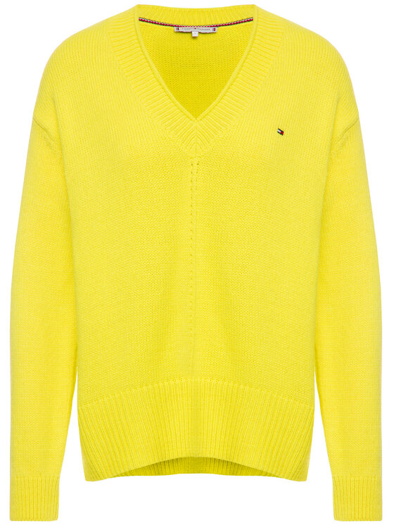Tommy Hilfiger Tommy Hilfiger Sweter Cevie WW0WW26717 Żółty Oversize