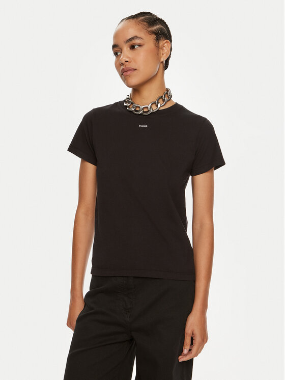 PINKO Pinko Tricou Basico 100373 A228 Negru Regular Fit