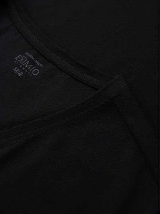 Ombre Ombre T-Shirt OM-TSBC-0221 Czarny Slim Fit