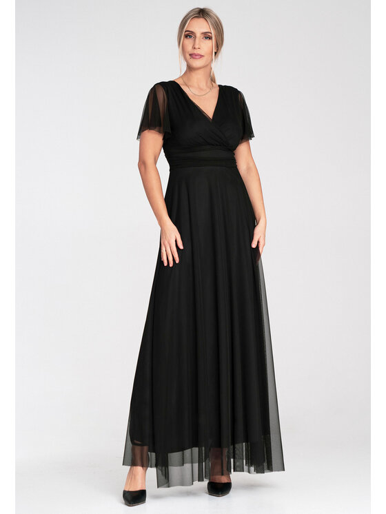 FIGL FIGL Večerné šaty M1103 Čierna Straight Fit