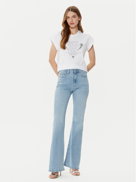 Guess Guess Тишърт W5RI06 I3Z14 Бял Regular Fit