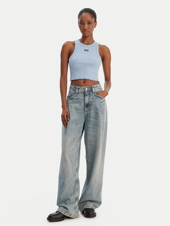 HUGO HUGO Топ Baby 50511450 Блакитний Slim Fit