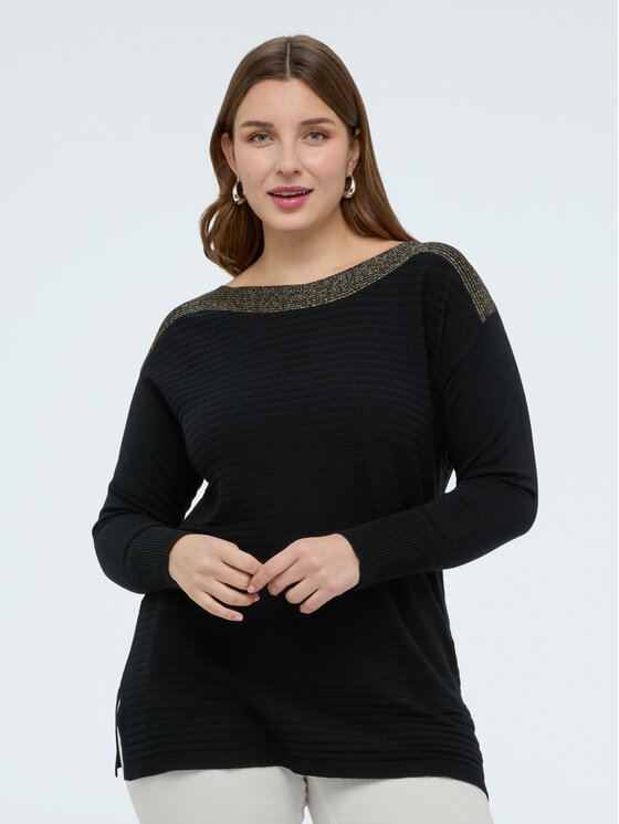 Fiorella Rubino Fiorella Rubino Sweter M086L008359N0Z3 Czarny Regular Fit